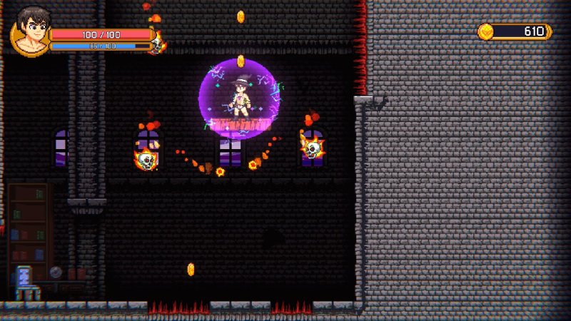Boyfriend's Rescue — Pixel-art character in a dungeon platforming area — Boyfriends Rescue game screenshot.