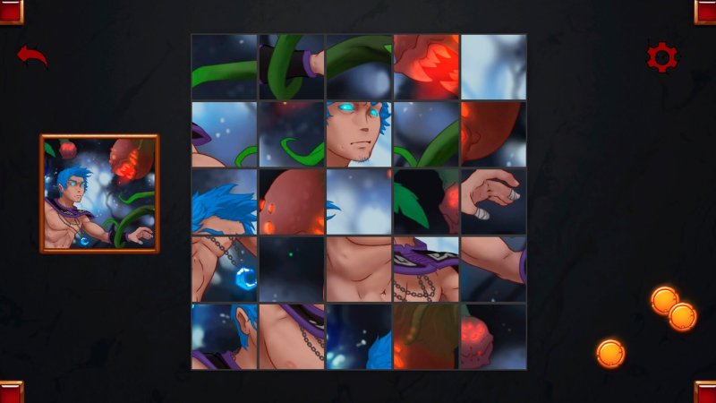 Villain Project — Sliding tile puzzle with male character artwork — Villain Project game screenshot.